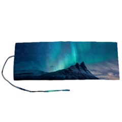 Aurora Borealis Mountain Reflection Roll Up Canvas Pencil Holder (s)