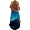 Aurora Borealis Mountain Reflection Dog T-Shirt View2