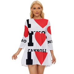 I Love Cannoli  Long Sleeve Babydoll Dress by ilovewhateva