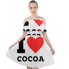I Love Cocoa Cut Out Shoulders Chiffon Dress