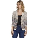 Mountain View Mountain Top Infographics Map Women s One-Button 3/4 Sleeve Short Jacket View1