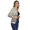 Mountain View Mountain Top Infographics Map Women s One-Button 3/4 Sleeve Short Jacket View3