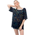Colorful Abstract Pattern Creative Colorful Line Linear Background Oversized Chiffon Top View1