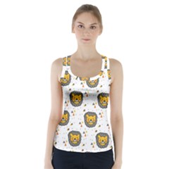 Lion Heads Pattern Design Doodle Racer Back Sports Top