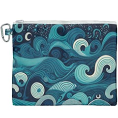 Waves Ocean Sea Abstract Whimsical Abstract Art Canvas Cosmetic Bag (xxxl) by Cowasu