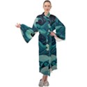 Waves Ocean Sea Abstract Whimsical Abstract Art Maxi Velvet Kimono View1