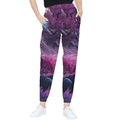 Landscape Landscape Painting Purple Purple Trees Women s Tapered Pants