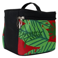 Leaves Leaf Nature Pattern Red Green Make Up Travel Bag (small) by Cowasu