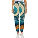 Waves Wave Ocean Sea Abstract Whimsical Abstract Art Women s Cropped Drawstring Pants View1