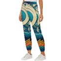 Waves Wave Ocean Sea Abstract Whimsical Abstract Art Women s Cropped Drawstring Pants View2