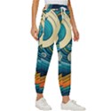 Waves Wave Ocean Sea Abstract Whimsical Abstract Art Women s Cropped Drawstring Pants View3