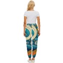 Waves Wave Ocean Sea Abstract Whimsical Abstract Art Women s Cropped Drawstring Pants View4