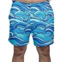 Pattern Ocean Waves Blue Nature Sea Abstract Men s Shorts View1