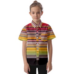 Neopolitan Horizontal Lines Strokes Kids  Short Sleeve Shirt