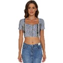 Manuscript Lost Pages Lost History Short Sleeve Square Neckline Crop Top  View1