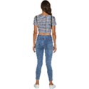 Manuscript Lost Pages Lost History Short Sleeve Square Neckline Crop Top  View4