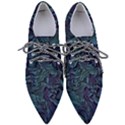 Abstract Blue Wave Texture Patten Pointed Oxford Shoes View1