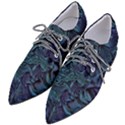 Abstract Blue Wave Texture Patten Pointed Oxford Shoes View2