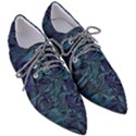 Abstract Blue Wave Texture Patten Pointed Oxford Shoes View3