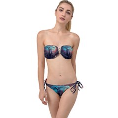 Elephant Tusks Trunk Wildlife Africa Twist Bandeau Bikini Set