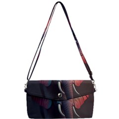 Elephant Tusks Trunk Wildlife Africa Removable Strap Clutch Bag