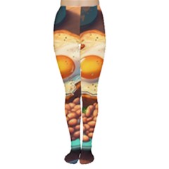 Breakfast Egg Beans Toast Plate Tights