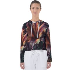 Flower Orange Lilly Women s Slouchy Sweat