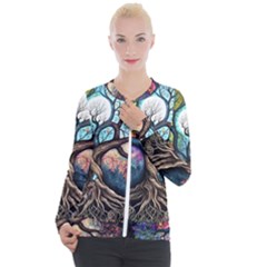Tree Colourful Casual Zip Up Jacket