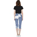 Blue Clouds Rain Raindrops Weather Sky Raining Inside Out Lightweight Velour Capri Leggings  View4