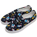 Seamless-adventure-space-vector-pattern-background Women s Classic Low Top Sneakers View2