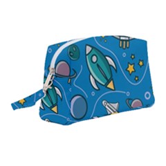 About-space-seamless-pattern Wristlet Pouch Bag (medium) by Wav3s