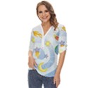 Science Fiction Outer Space Zip Up Long Sleeve Blouse View2