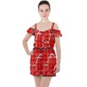 Geometry Mathematics Cube Ruffle Cut Out Chiffon Playsuit View1