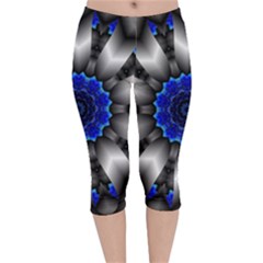 Kaleidoscope Abstract Round Velvet Capri Leggings 