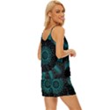 Ornament District Turquoise V-Neck Satin Pajamas Set View3