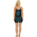 Ornament District Turquoise V-Neck Satin Pajamas Set View4