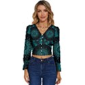 Ornament District Turquoise Long Sleeve V-Neck Top View1