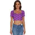 Digital Art Artwork Abstract Short Sleeve Square Neckline Crop Top  View1