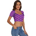 Digital Art Artwork Abstract Short Sleeve Square Neckline Crop Top  View3