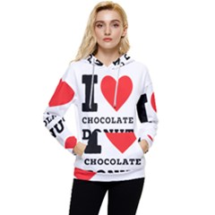 I Love Chocolate Donut Women s Lightweight Drawstring Hoodie