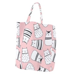 Cute Cats Cartoon Seamless-pattern Giant Grocery Tote