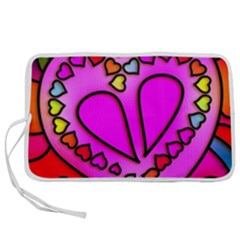 Stained Glass Love Heart Pen Storage Case (s) by Vaneshart