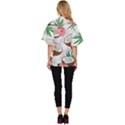 Seamless Pattern Coconut Piece Palm Leaves With Pink Hibiscus Women s Batwing Button Up Shirt View4