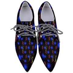 Background Pattern Graphic Pointed Oxford Shoes