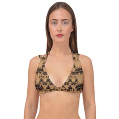 Camel Palm Tree Double Strap Halter Bikini Top
