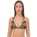 Camel Palm Tree Double Strap Halter Bikini Top View1
