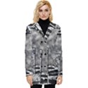 Background Pattern Geometric Design Button Up Hooded Coat  View1