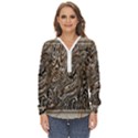 Zebra Abstract Background Zip Up Long Sleeve Blouse View1