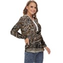 Zebra Abstract Background Zip Up Long Sleeve Blouse View3