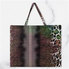 Leopard Animal Shawl Honeycomb Zipper Large Tote Bag